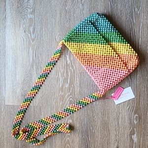 Isaac Mizrahi Beaded Rainbow Crossbody Purse